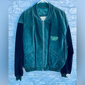 NWT Vintage 90s Rainforest Cafe Suede/Leather Varsity Bomber Jacket Size Large